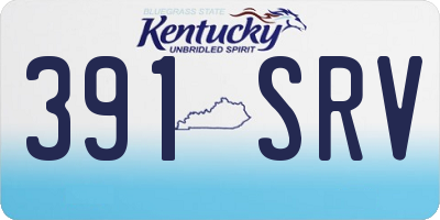 KY license plate 391SRV