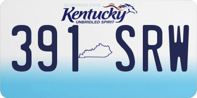 KY license plate 391SRW