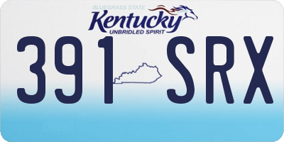 KY license plate 391SRX