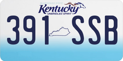 KY license plate 391SSB