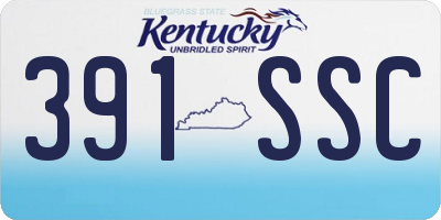 KY license plate 391SSC