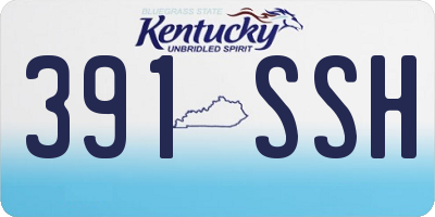 KY license plate 391SSH