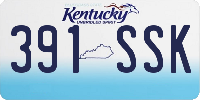 KY license plate 391SSK