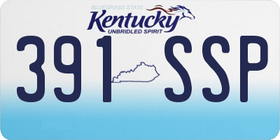 KY license plate 391SSP