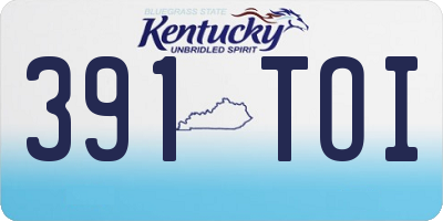 KY license plate 391TOI