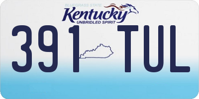KY license plate 391TUL