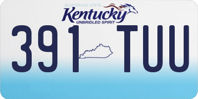 KY license plate 391TUU