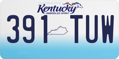 KY license plate 391TUW