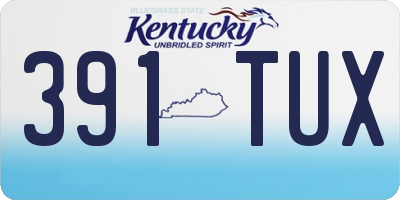 KY license plate 391TUX