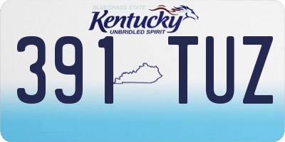KY license plate 391TUZ