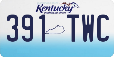 KY license plate 391TWC