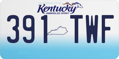 KY license plate 391TWF