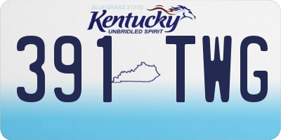 KY license plate 391TWG