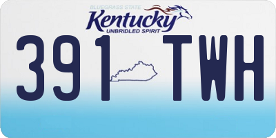 KY license plate 391TWH