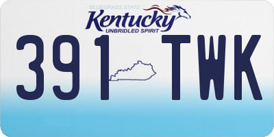 KY license plate 391TWK