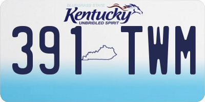 KY license plate 391TWM