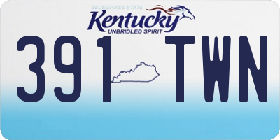 KY license plate 391TWN