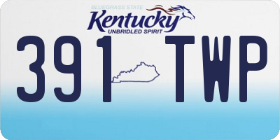 KY license plate 391TWP