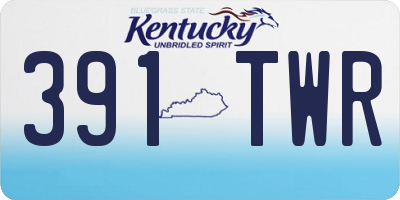 KY license plate 391TWR