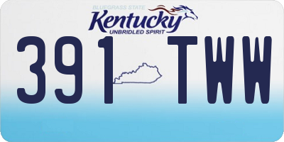 KY license plate 391TWW