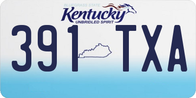 KY license plate 391TXA