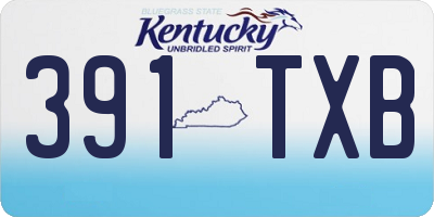 KY license plate 391TXB