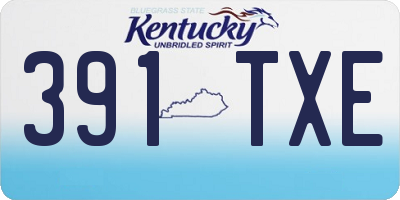 KY license plate 391TXE