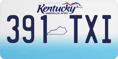 KY license plate 391TXI