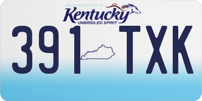 KY license plate 391TXK
