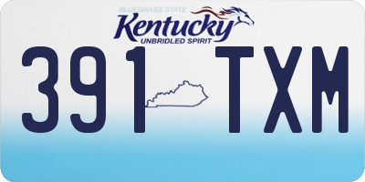 KY license plate 391TXM