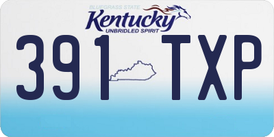 KY license plate 391TXP