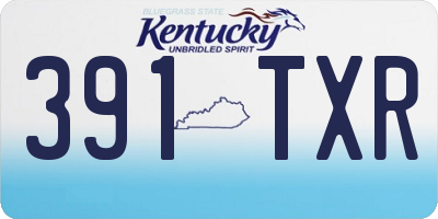 KY license plate 391TXR