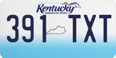 KY license plate 391TXT