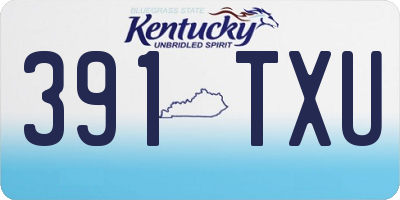 KY license plate 391TXU