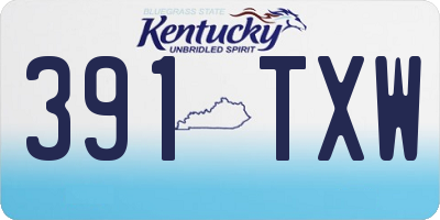KY license plate 391TXW