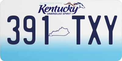 KY license plate 391TXY
