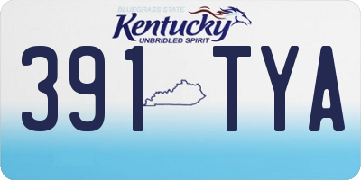 KY license plate 391TYA