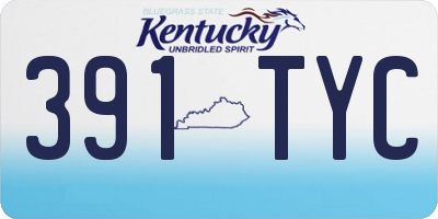 KY license plate 391TYC