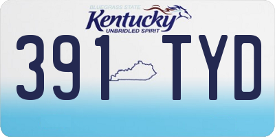 KY license plate 391TYD