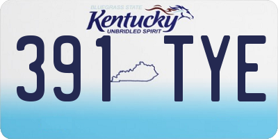 KY license plate 391TYE