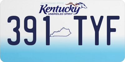 KY license plate 391TYF