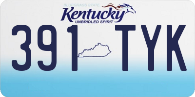 KY license plate 391TYK