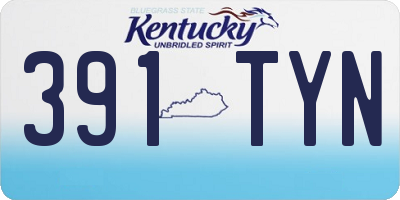 KY license plate 391TYN