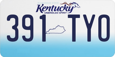 KY license plate 391TYO