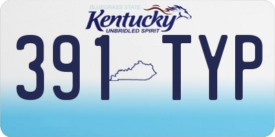 KY license plate 391TYP