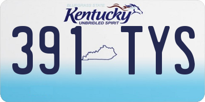 KY license plate 391TYS