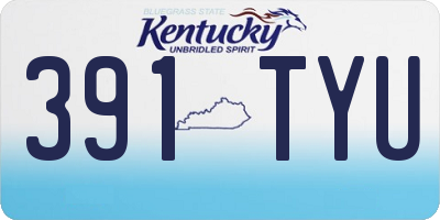 KY license plate 391TYU