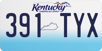 KY license plate 391TYX