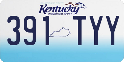 KY license plate 391TYY
