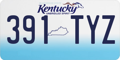 KY license plate 391TYZ